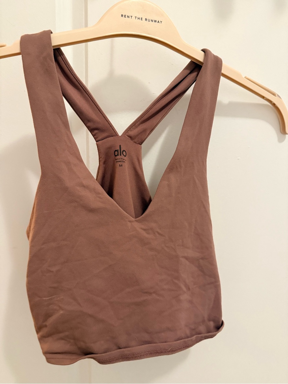 ALO Yoga V-Neck Racerback Brami in Chocolate Brown